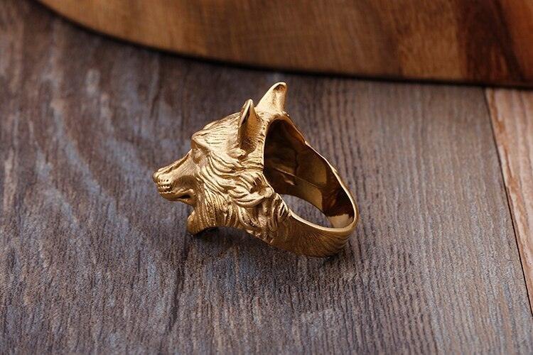 Black Gold Wolf Ring - Natna Shop