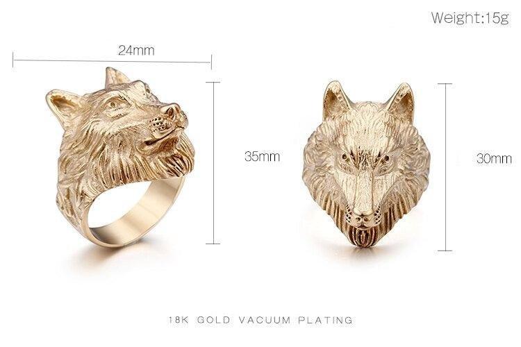 Black Gold Wolf Ring - Natna Shop