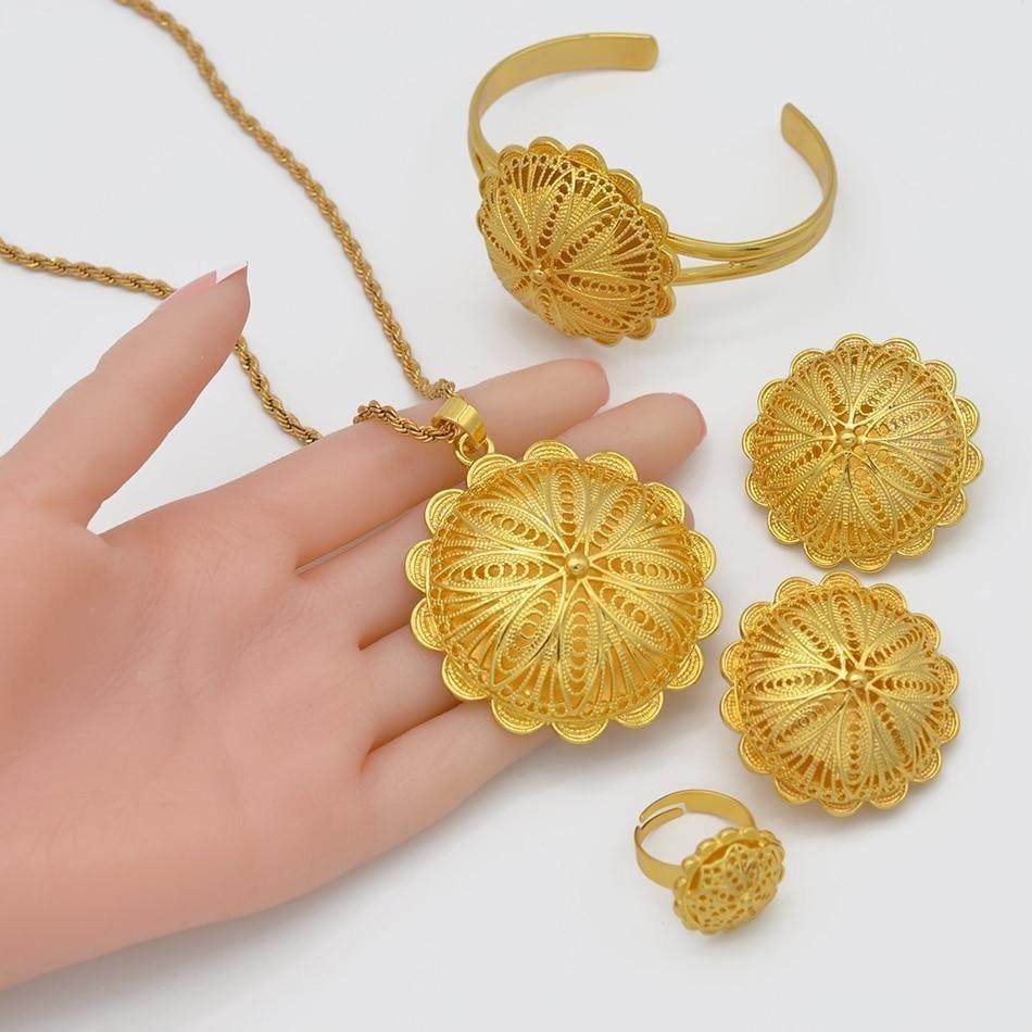 ናትና ሽልማት  Chain+Earring+Ring+Necklace  Set - Natna Shop