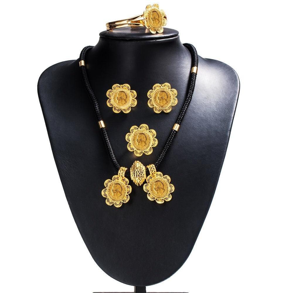 Gold Color Women Ethiopian Coins Jewelry Sets - Natna Shop