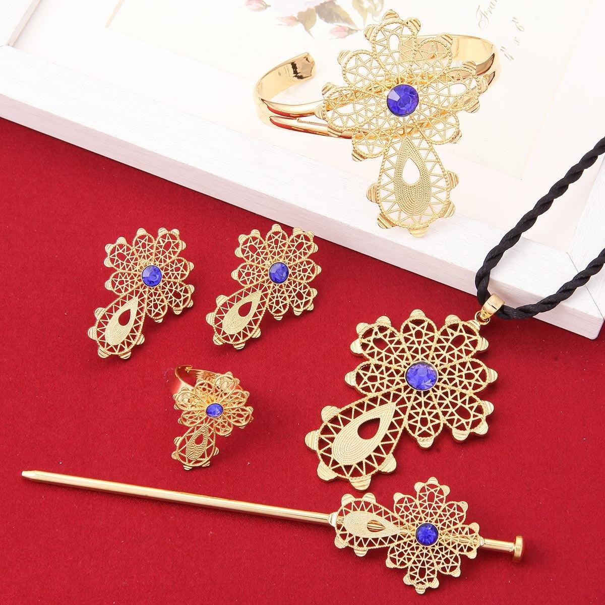 ወርቂ Eritrean Ethiopian 24k Gold Color Dubai Bridal Wedding Sets - Natna Shop