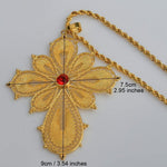 Ethiopian Big Cross Pendant Necklaces for Women Gold Color & Copper Eritrea Jewelry Africa - Natna Shop
