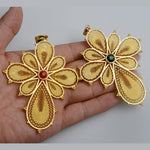 Ethiopian Big Cross Pendant Necklaces for Women Gold Color & Copper Eritrea Jewelry Africa - Natna Shop