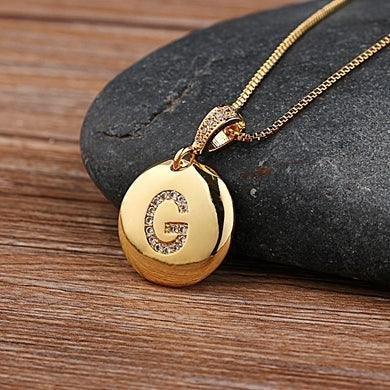 Unisex Letter Necklace Gold - Natna Shop
