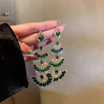 Green Crystal Drop Earring - Natna Shop
