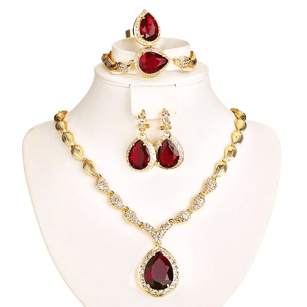 Habesha Women Dubai Gold-Color Necklace+Earrings+Ring+Bracelet