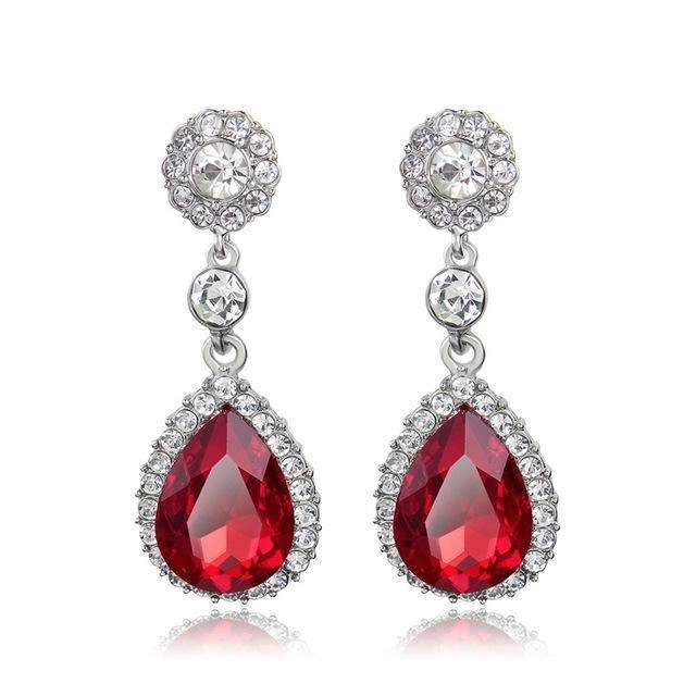 Water Drop Crystal Earrings Eardro - Natna Shop