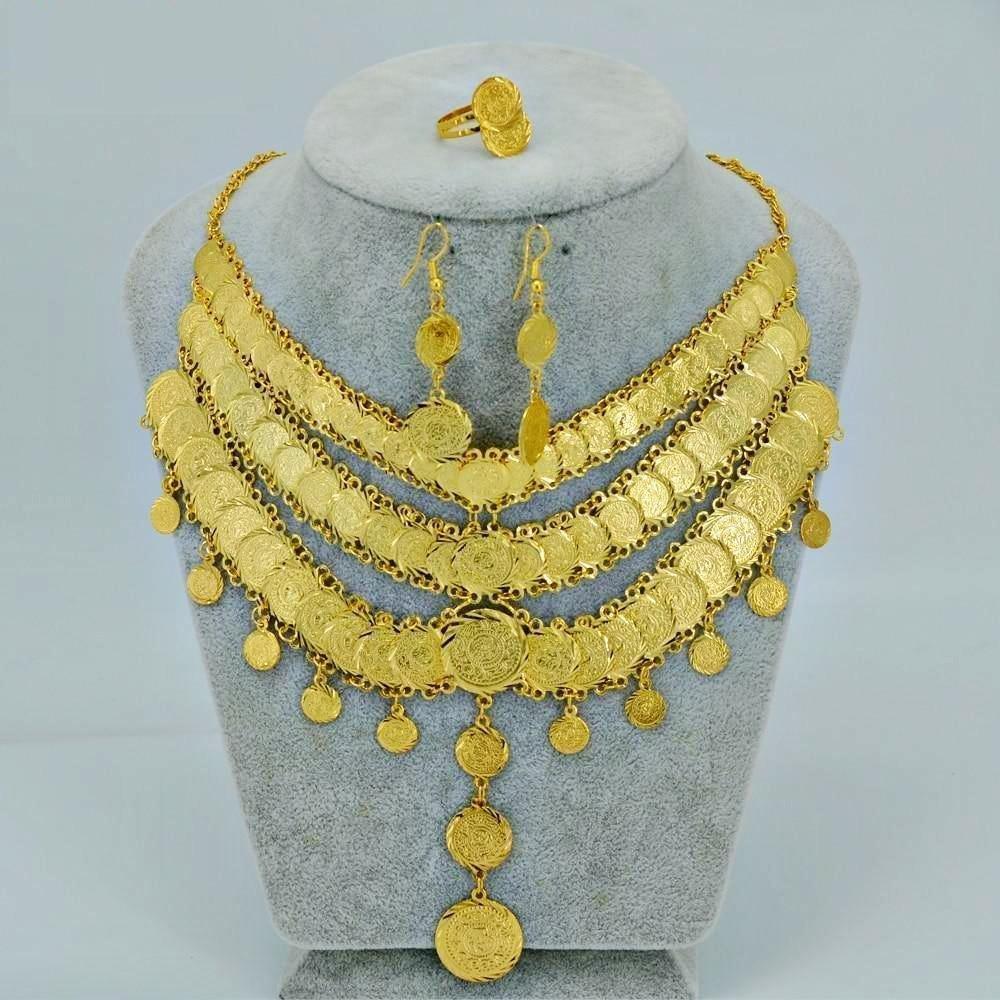 Set Jewelry Necklace Earring Ring - Natna Shop