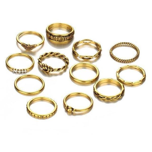 Gold Color Finger Ring Set