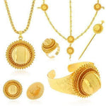 Traditional Nfho Ethiopian Bridal  Jewelry Sets Big Gold Color  hair jewelry Full set African jewelry for Eritrean - Natna Shop