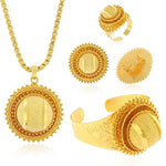 Traditional Nfho Ethiopian Bridal  Jewelry Sets Big Gold Color  hair jewelry Full set African jewelry for Eritrean - Natna Shop