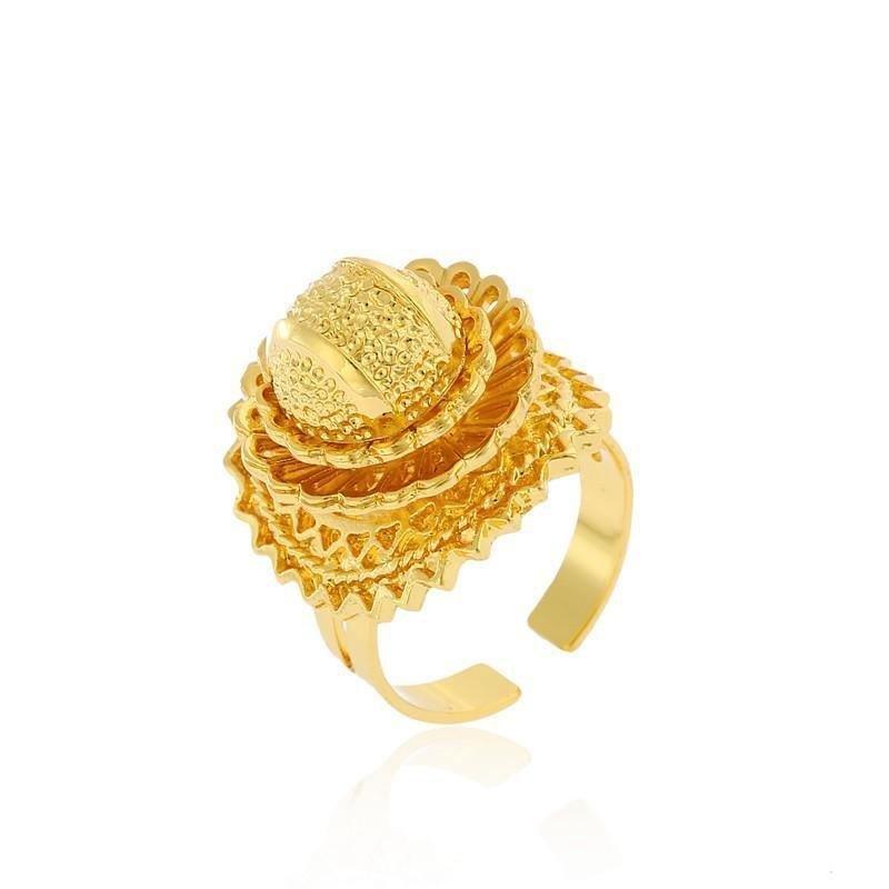 Traditional Nfho Ethiopian Bridal  Jewelry Sets Big Gold Color  hair jewelry Full set African jewelry for Eritrean - Natna Shop