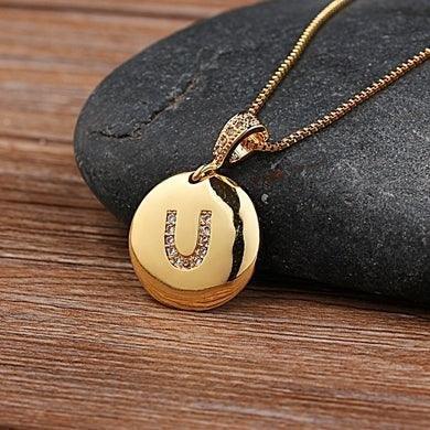 Unisex Letter Necklace Gold - Natna Shop