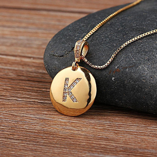 Unisex Letter Necklace Gold