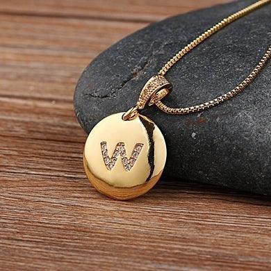 Unisex Letter Necklace Gold - Natna Shop