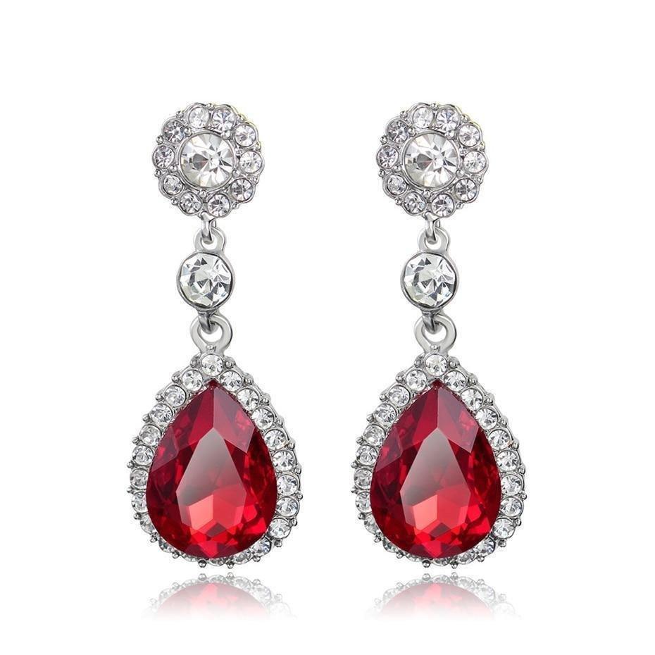 Water Drop Crystal Earrings Eardro - Natna Shop