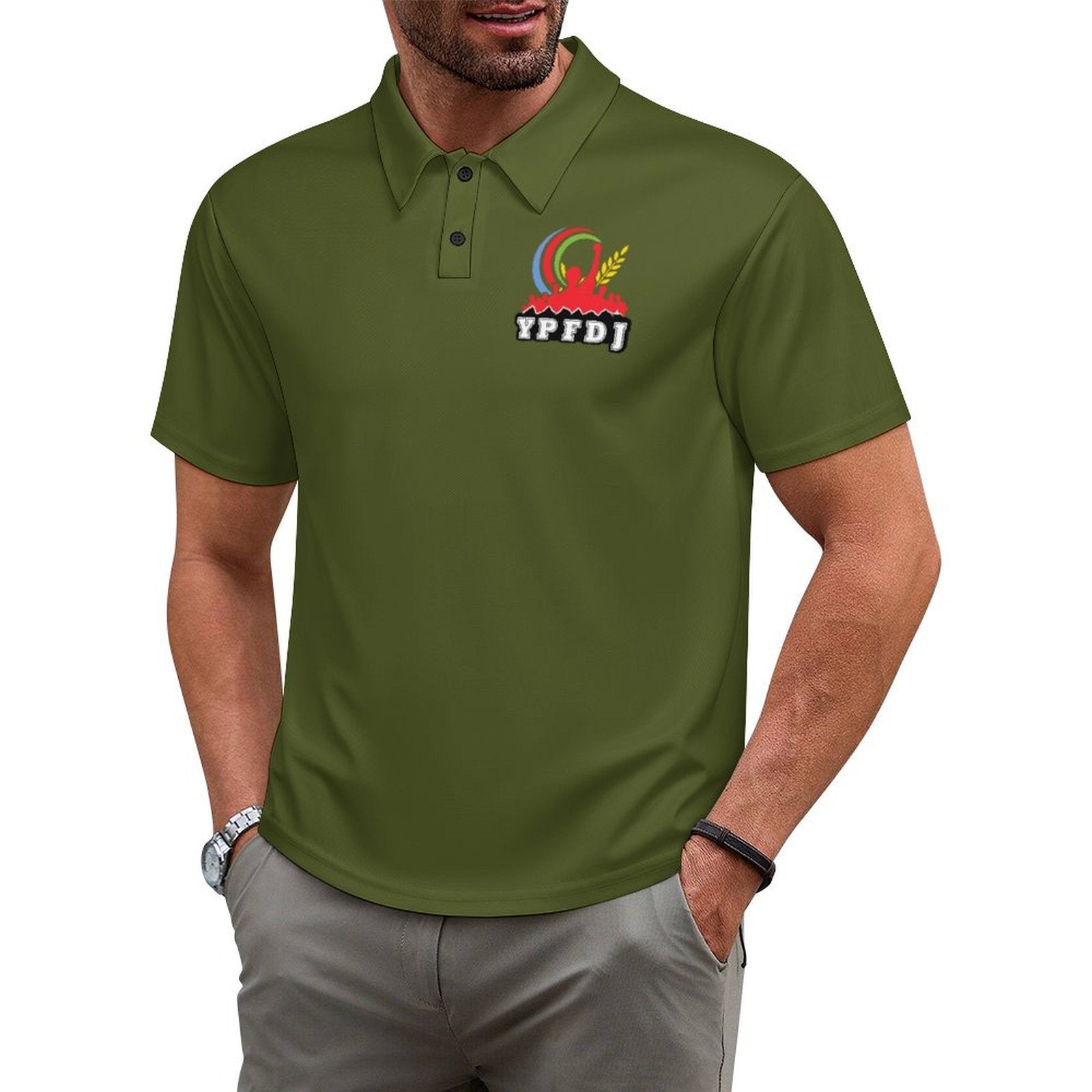 YPFDJ Eritrean patriot polo shirt for men with printed design